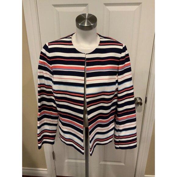 Tahari Arthur S. Levine Multicolor Striped Jacket, Size 16 - Picture 1 of 7